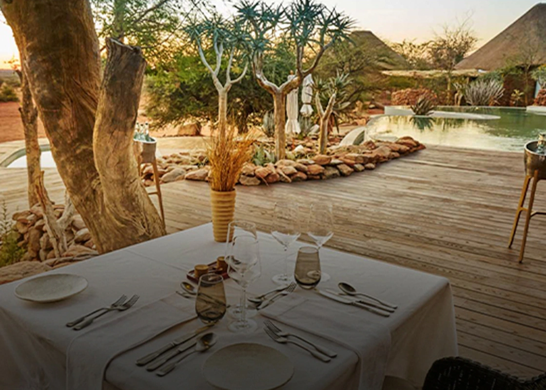Dinner table at south african resort