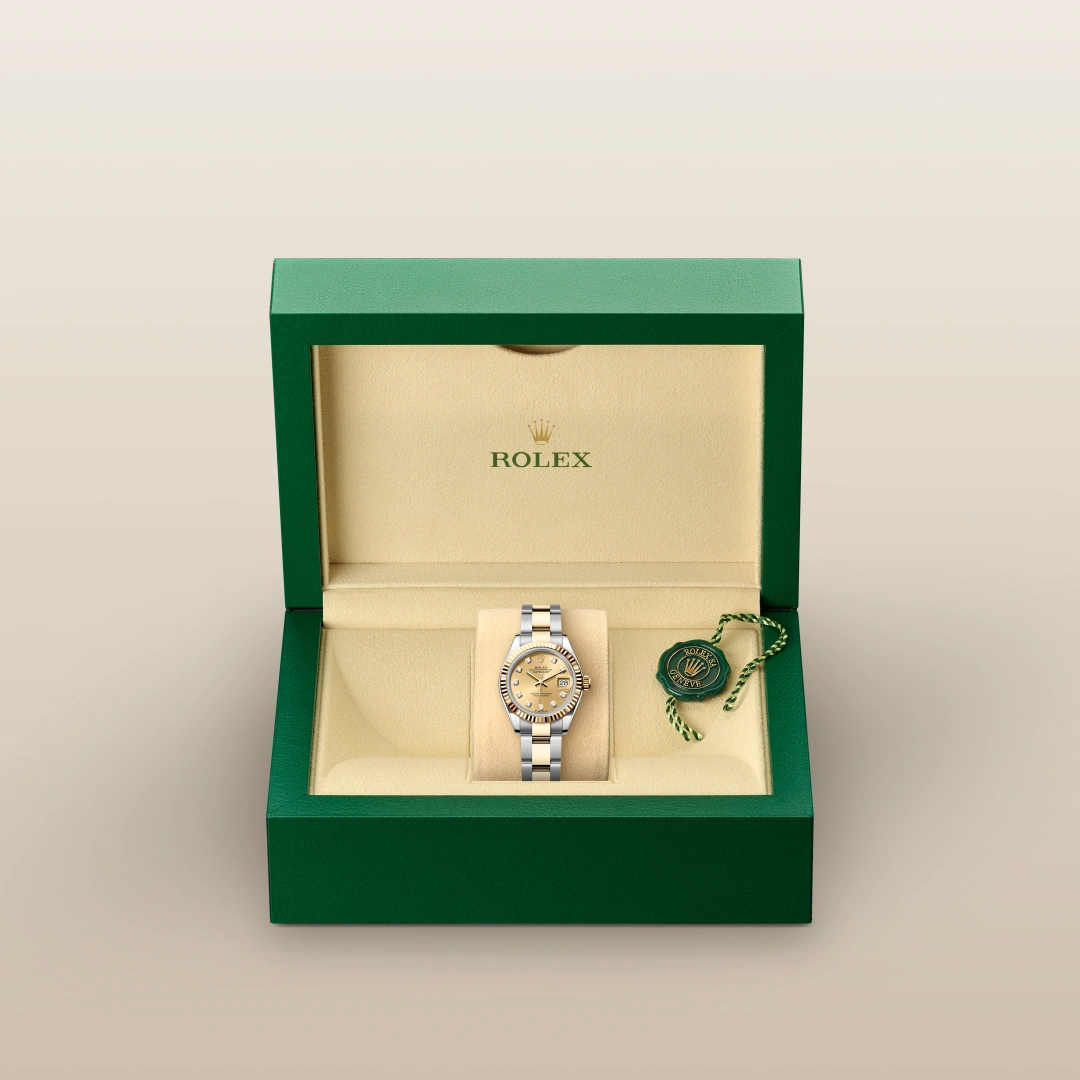Image of a Rolex watch in its product box