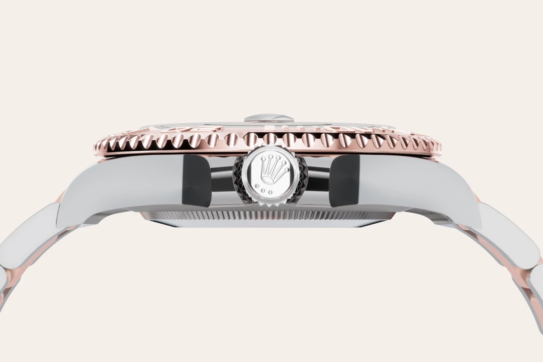 Gold is coveted for its lustre and nobility. Steel reinforces strength and reliability. Together, they harmoniously combine the best of their properties. A true Rolex signature, Rolesor has featured on Rolex models since the early 1930s, and was trademarked as a name in 1933. It is one of the prominent pillars of the Oyster collection.
