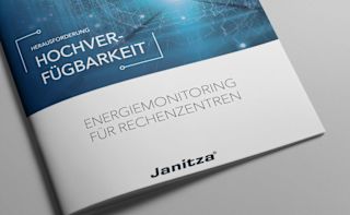 Broschüre von Janitza über Energiemonitoring für Rechenzentren mit dem Titel "Hochverfügbarkeit"