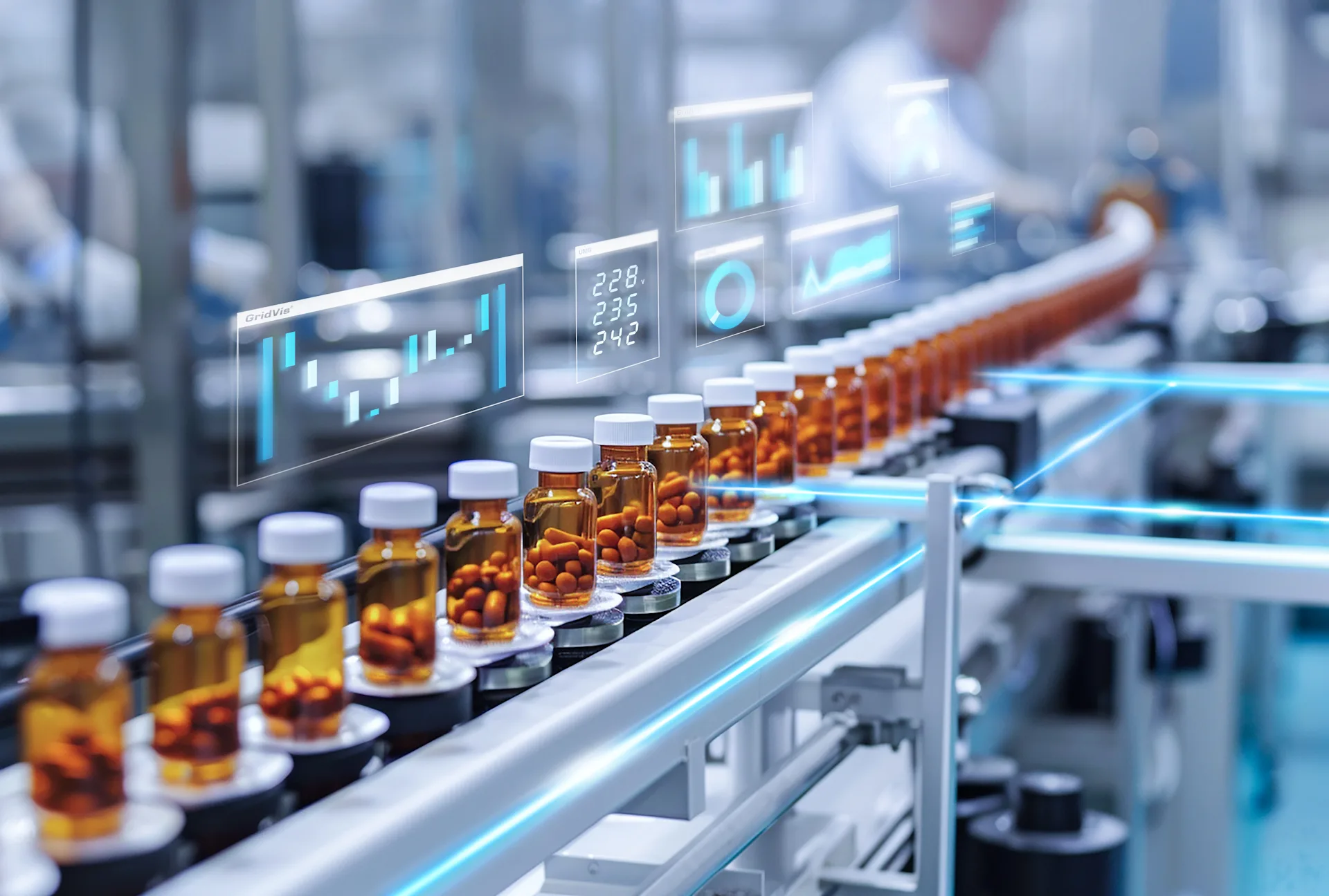 line-orange-pills-machine-with-man-background