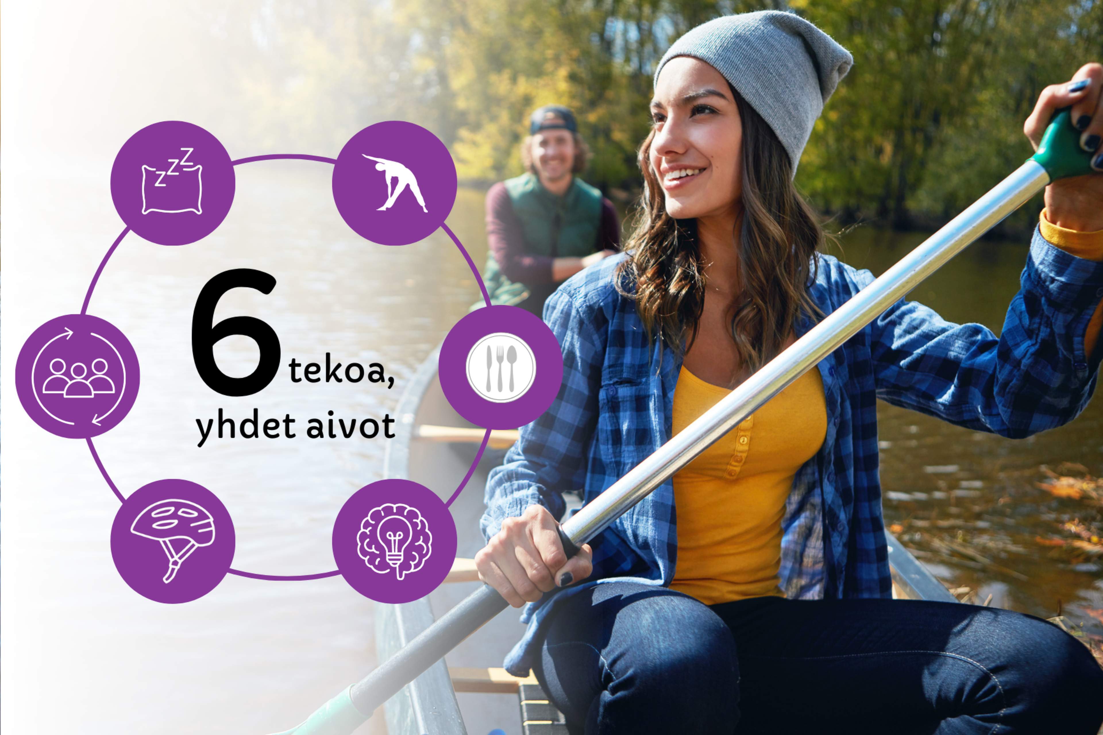 Pysy aktiivisena, syö terveellisesti, pidä huolta ihmissuhteista, haasta aivojasi, vältä päihteitä, nuku riittävästi ja tunne ja hoida verisuoniskitekijäsi.