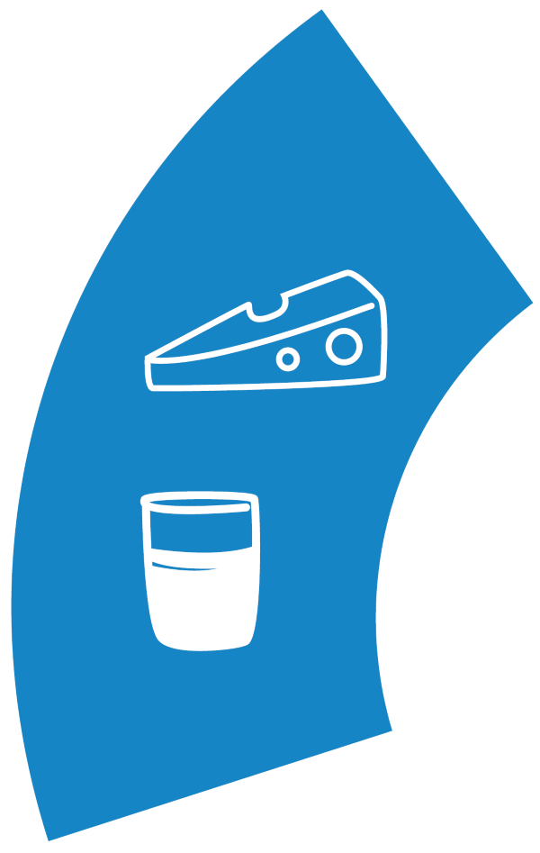 Kalcium finns bland annat i mejeriprodukter.