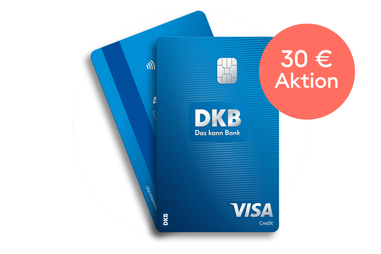 Vorderseite und Rückseite der Visa Kreditkarte der DKB