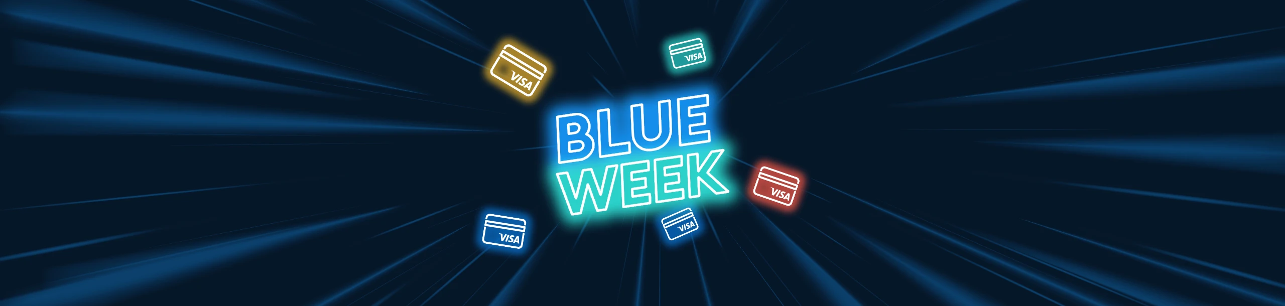 Motive zur Aktionswoche "Blue Week" für die Kreditkarte-Aktion