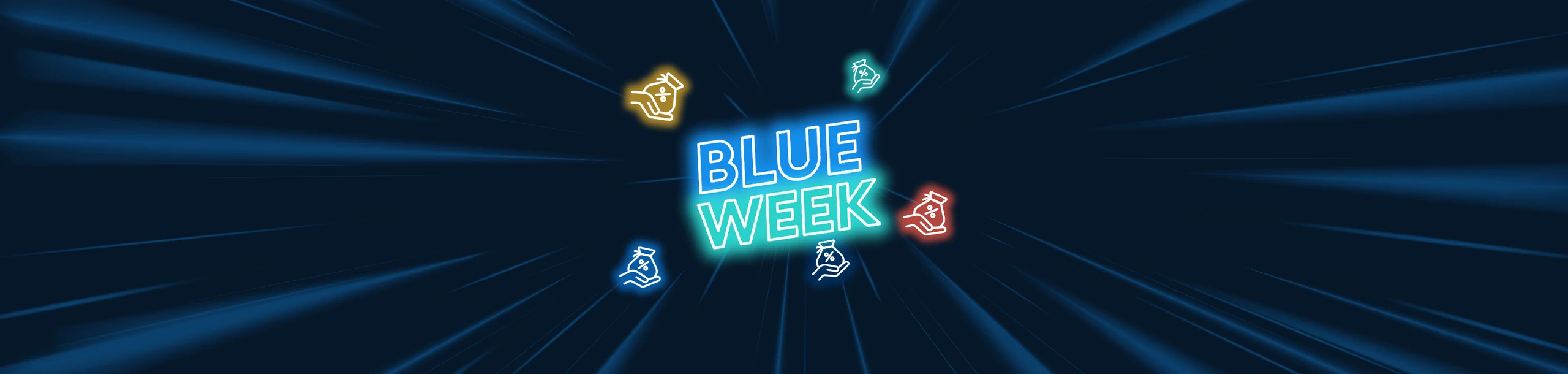 Motive zur Aktionswoche "Blue Week" für die Sonderzins-Aktion