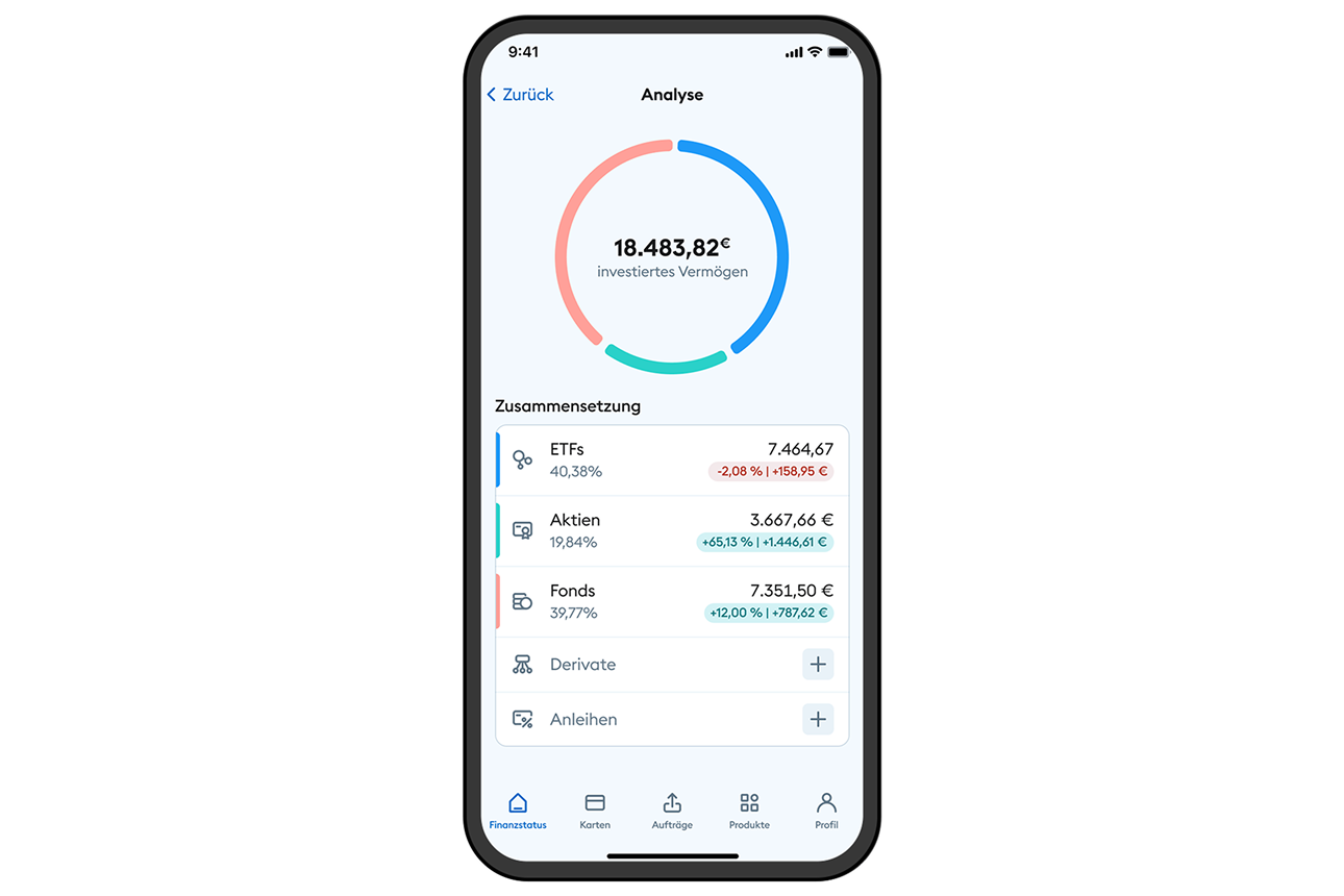 Analyse des Portfolios in der DKB-App