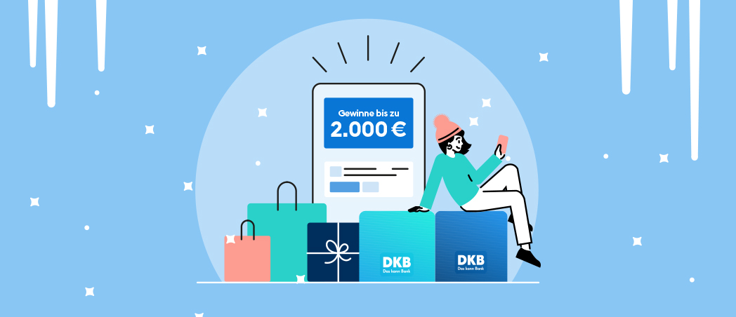 Illustration von zwei Geschenktaschen und ein Geschenk