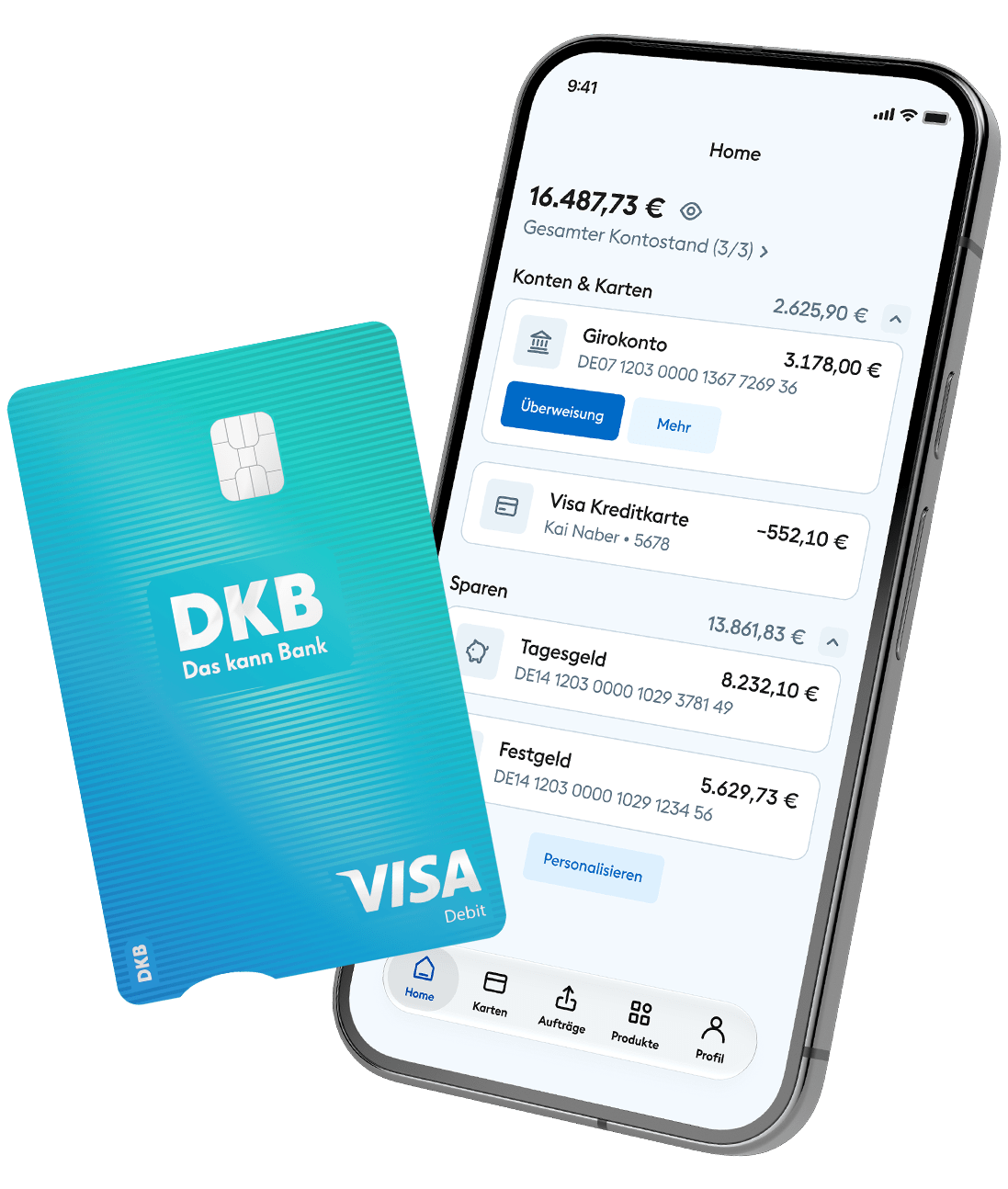 Illustration eines Smartphone mit Girokonto Umsätzen in der DKB-App