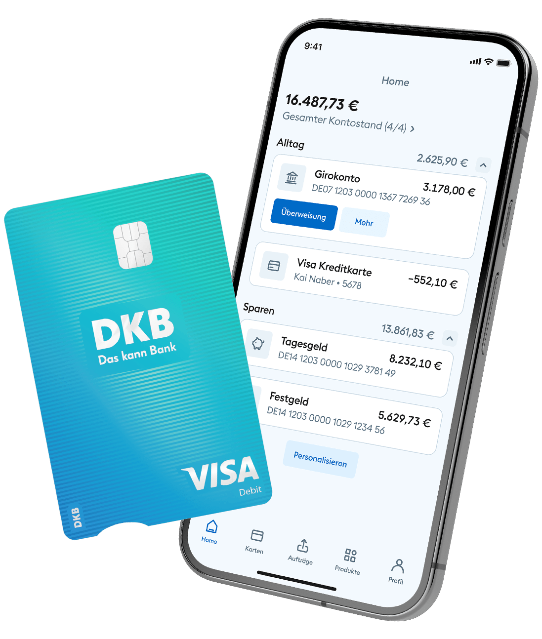 Illustration eines Smartphone mit Girokonto Umsätzen in der DKB-App
