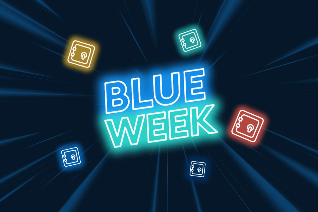 Motive zur Aktionswoche "Blue Week" für die Festgeld-Aktion