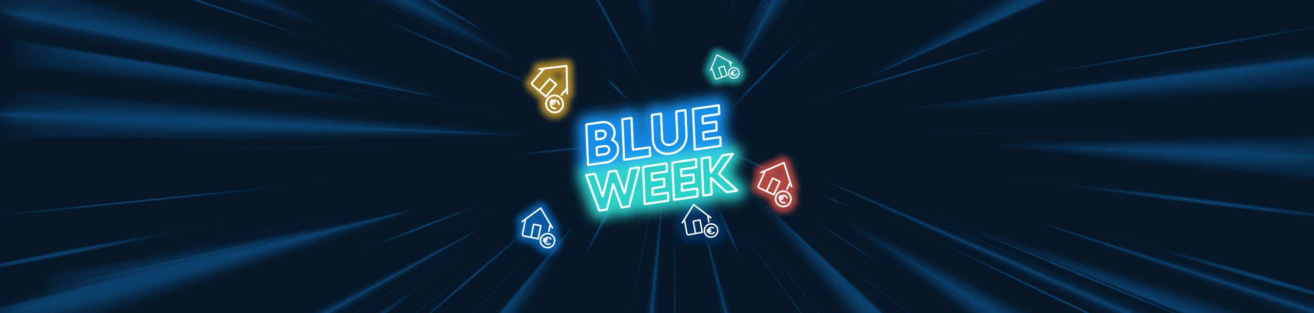 Motive zur Aktionswoche "Blue Week" für die Baufinanzierung-Aktion
