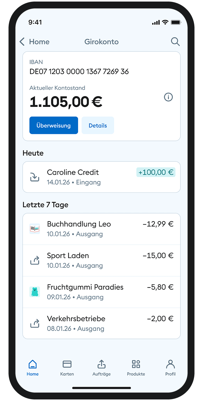 DKB Banking App Girokonto U18 Home