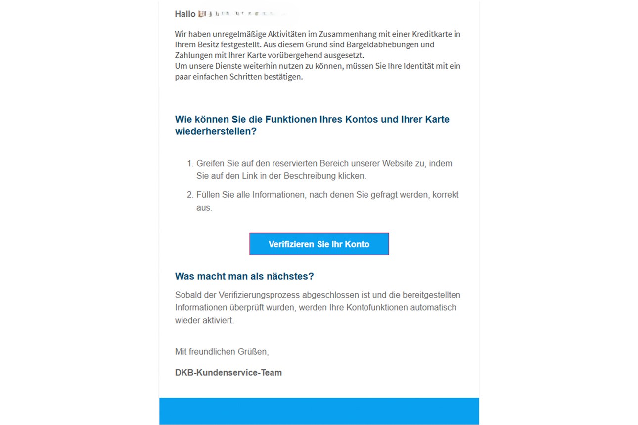 Phishing - E-Mail Beispiel