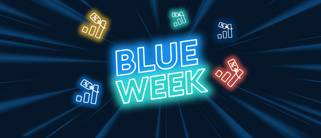 Motive zur Aktionswoche "Blue Week" für die Trading-Aktion