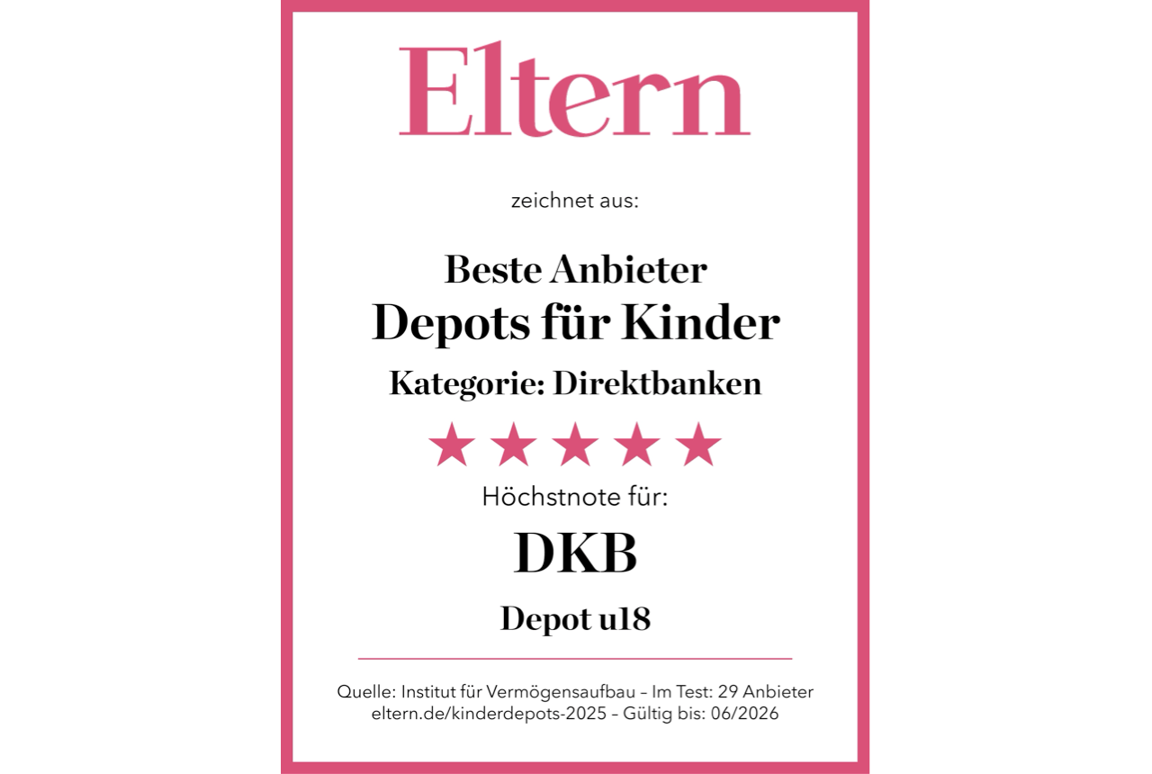 Eltern Siegel (2025), Bester Anbieter in der Kategorie: Depots für Kinder