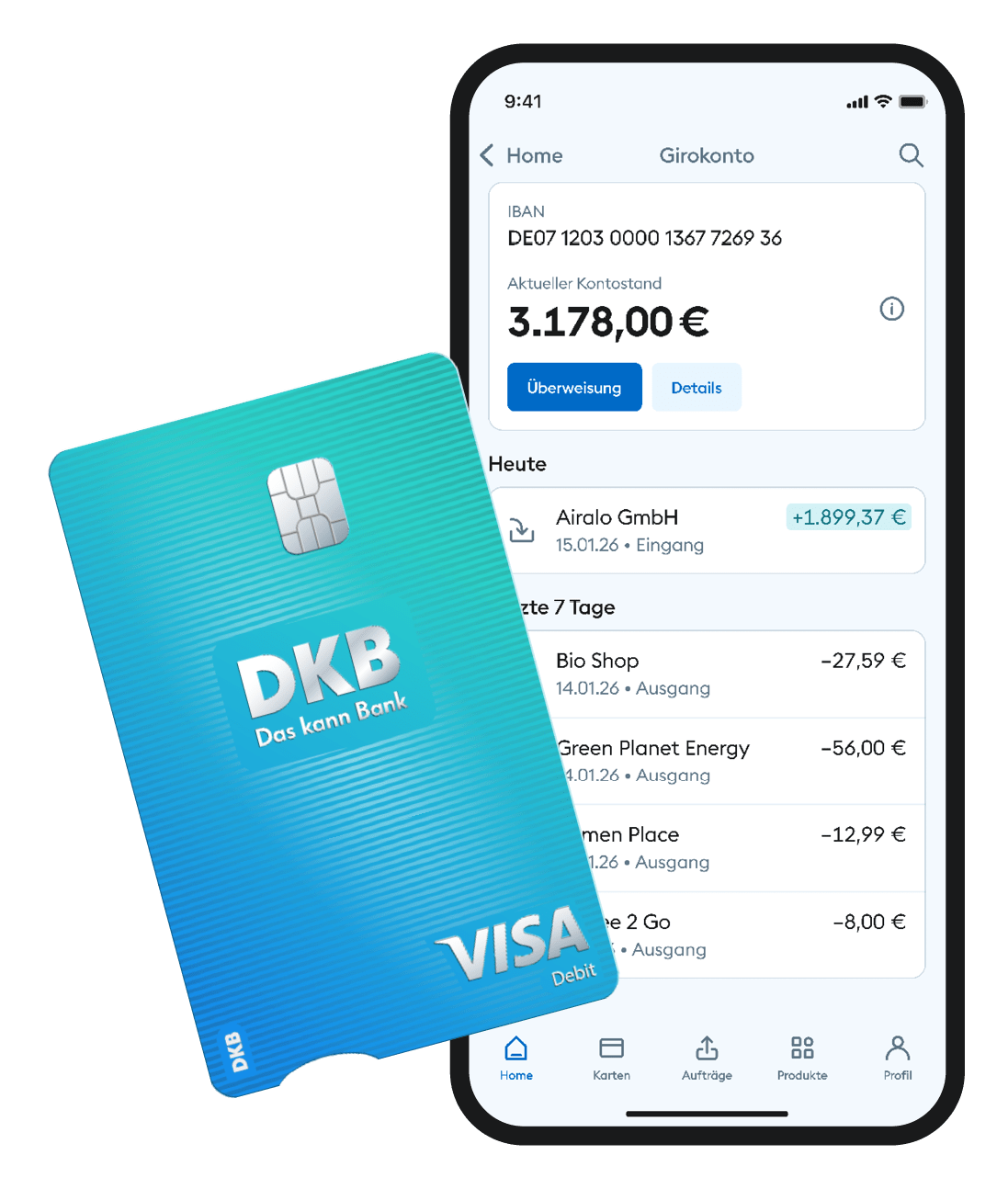 DKB App Finanzstatus und Debitkarte