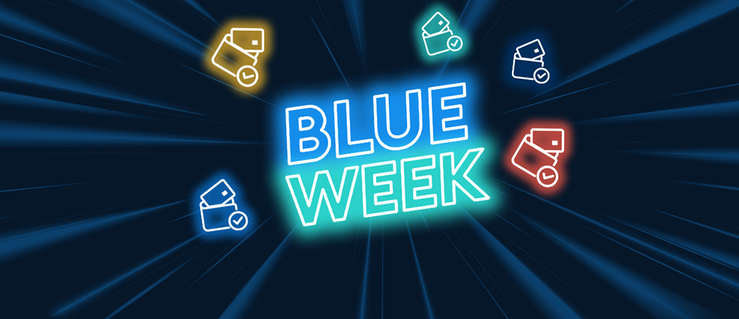 Motive zur Aktionswoche "Blue Week" für die Girokonto-Aktion