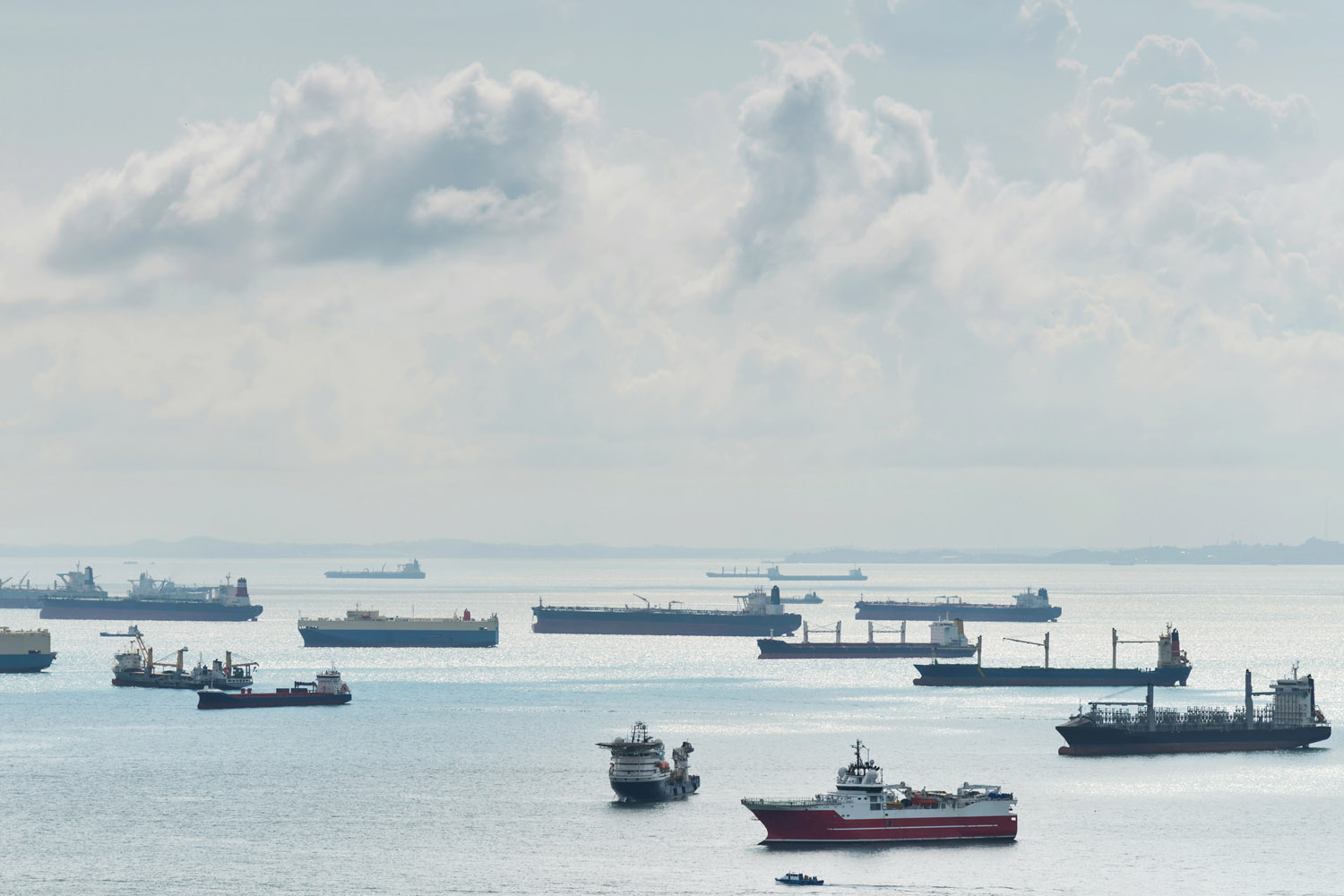 Variety of ships anchored