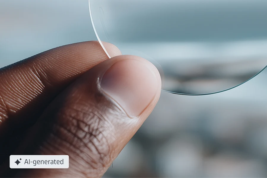 holding glass in hand