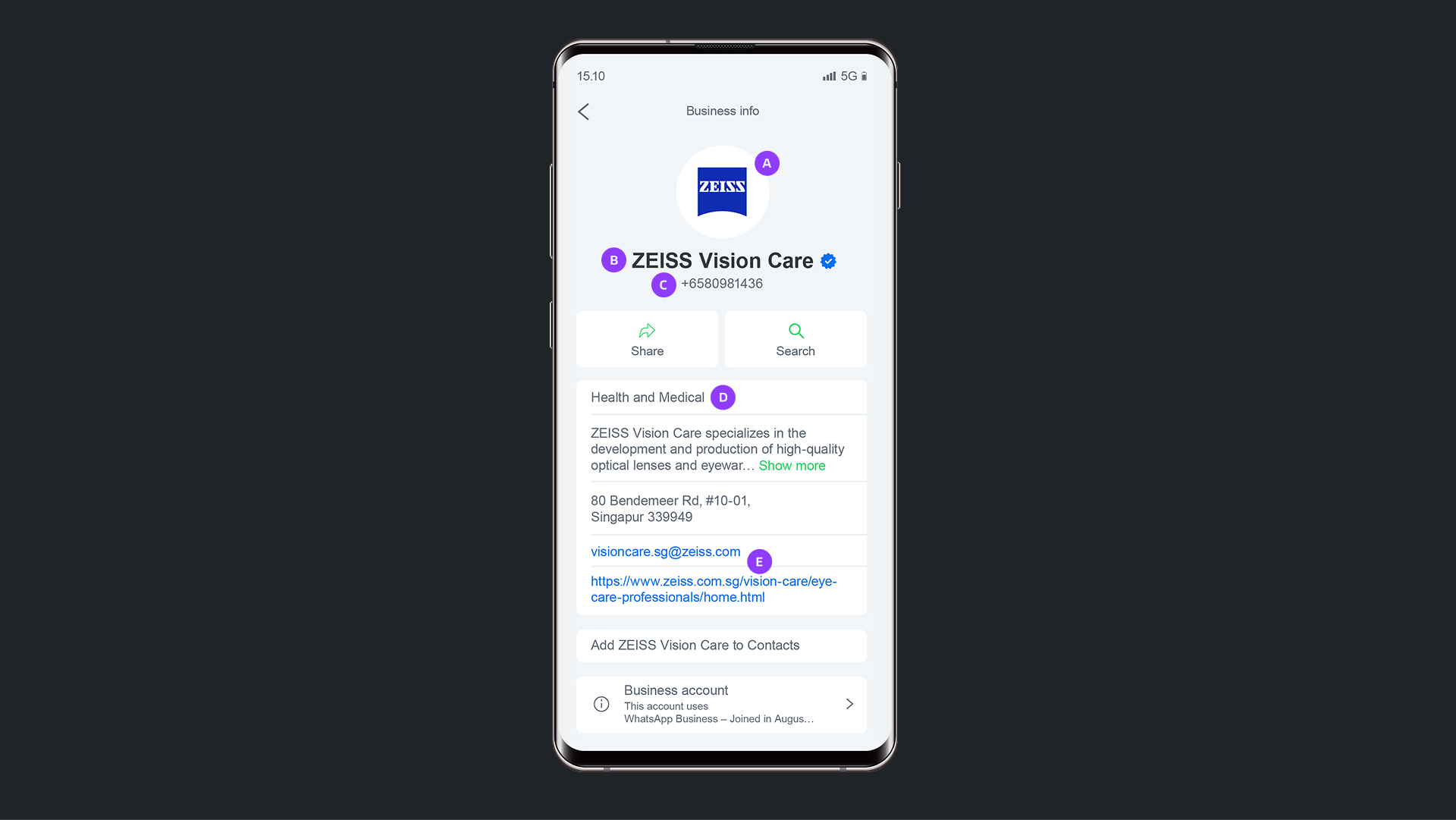 Whatsapp Business profile