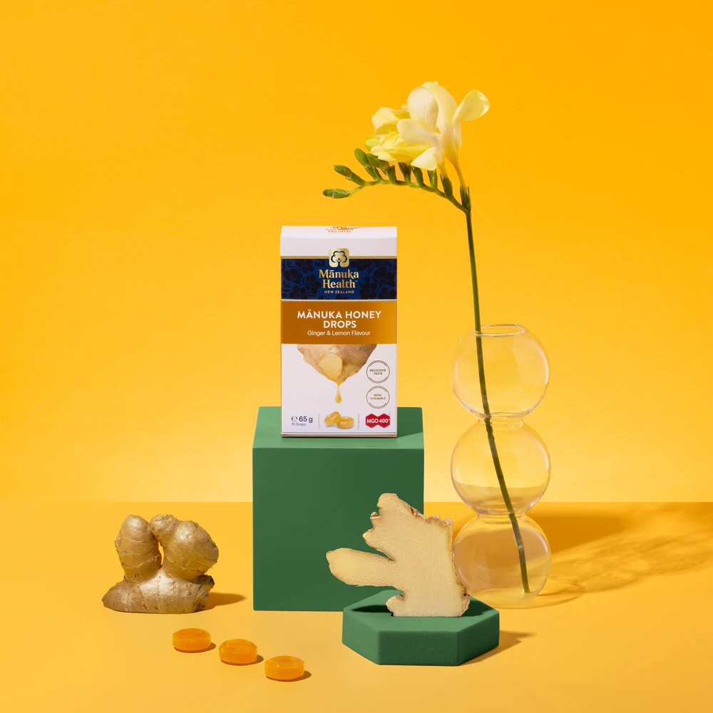 Manuka Honey Drops – Ginger & Lemon