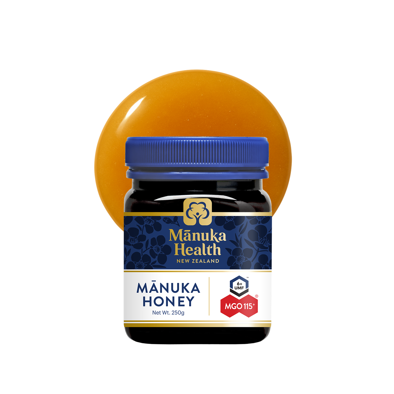NEW Manuka Health Manuka Honey MGO115 UMF6 honey jar with swatch