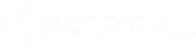 Once For All Logo in White
