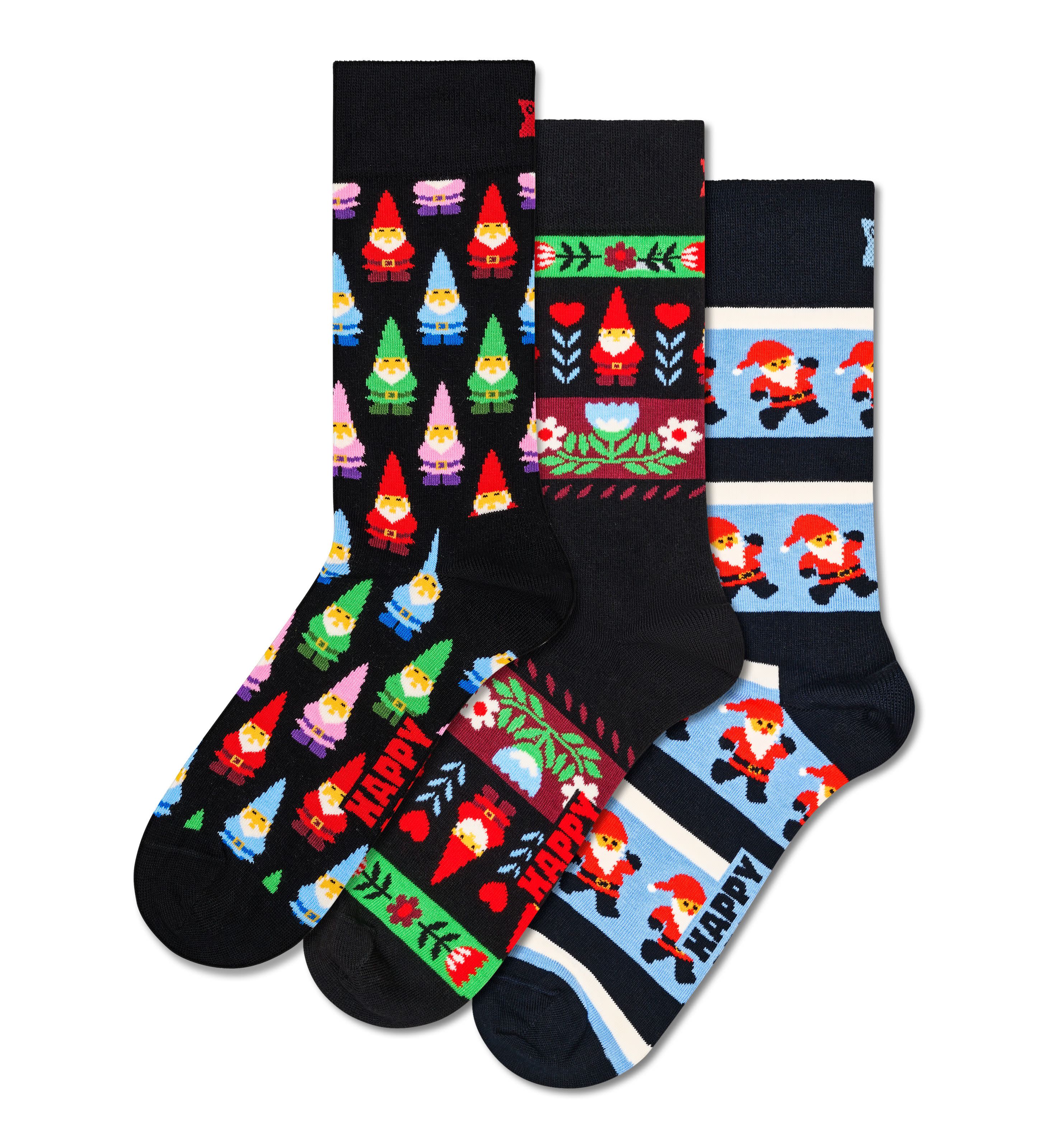 Happy Socks Holiday Gnomes Socks Gift Set 41-46