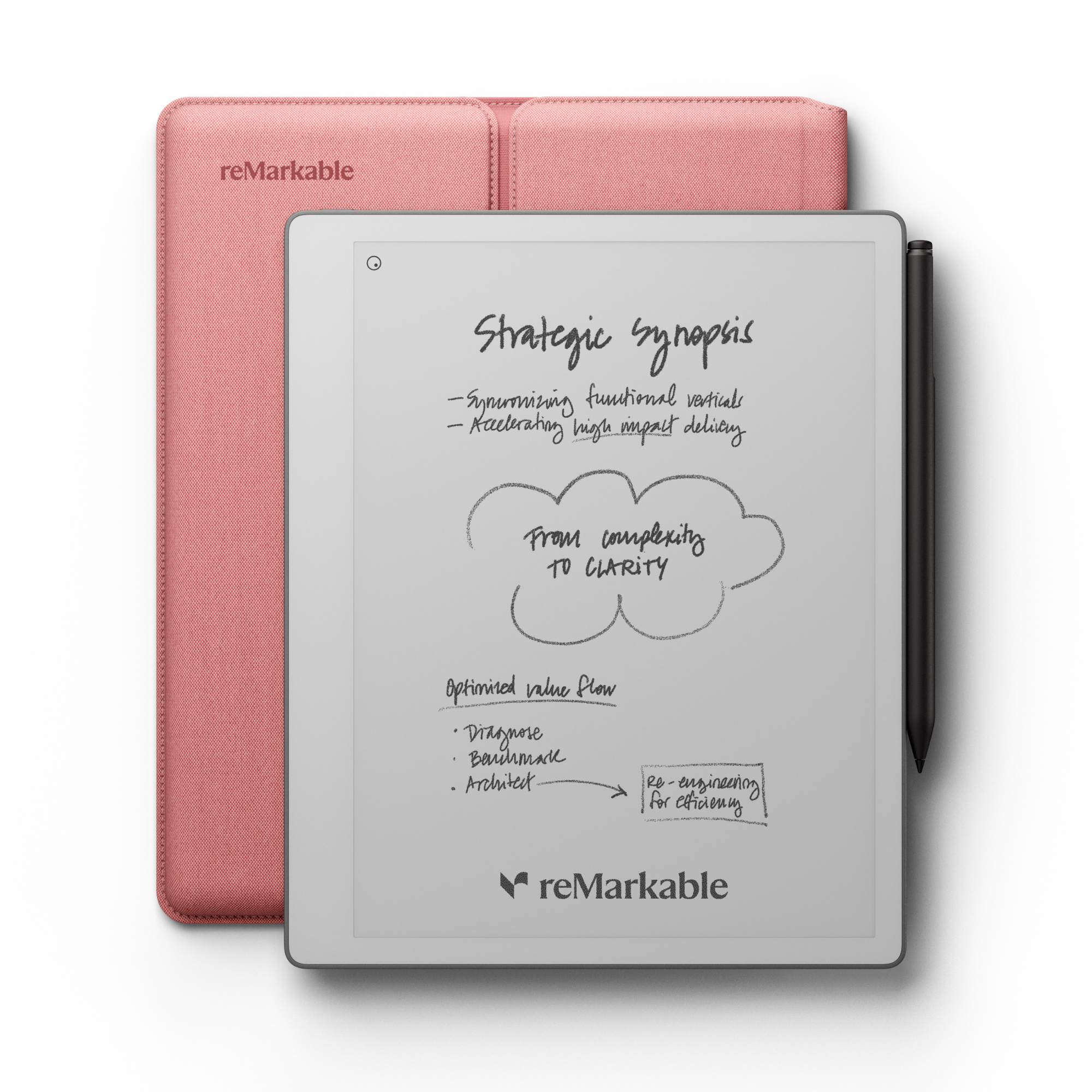 reMarkable Paper Pure 10,3" + Marker Plus och Sleeve Folio / Canvas display / 1872×1404 /USB-C - Desert