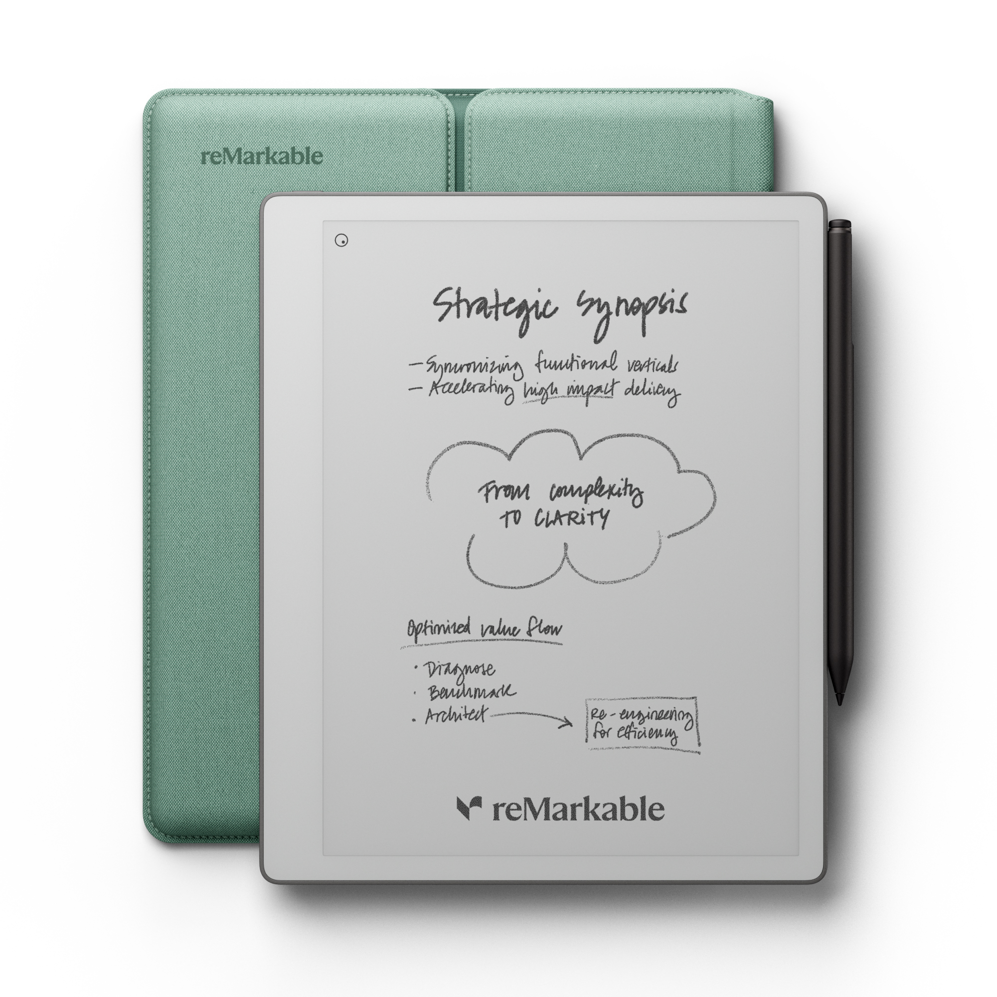 reMarkable Paper Pure 10,3" + Marker Plus och Sleeve Folio / Canvas display / 1872×1404 / USB-C - Mist