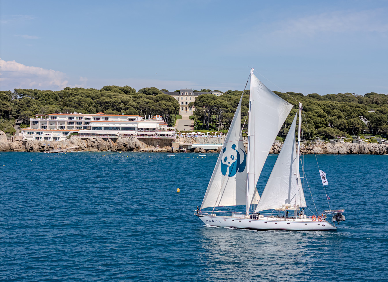 HDC - Aerial view from the sea with the blue panda