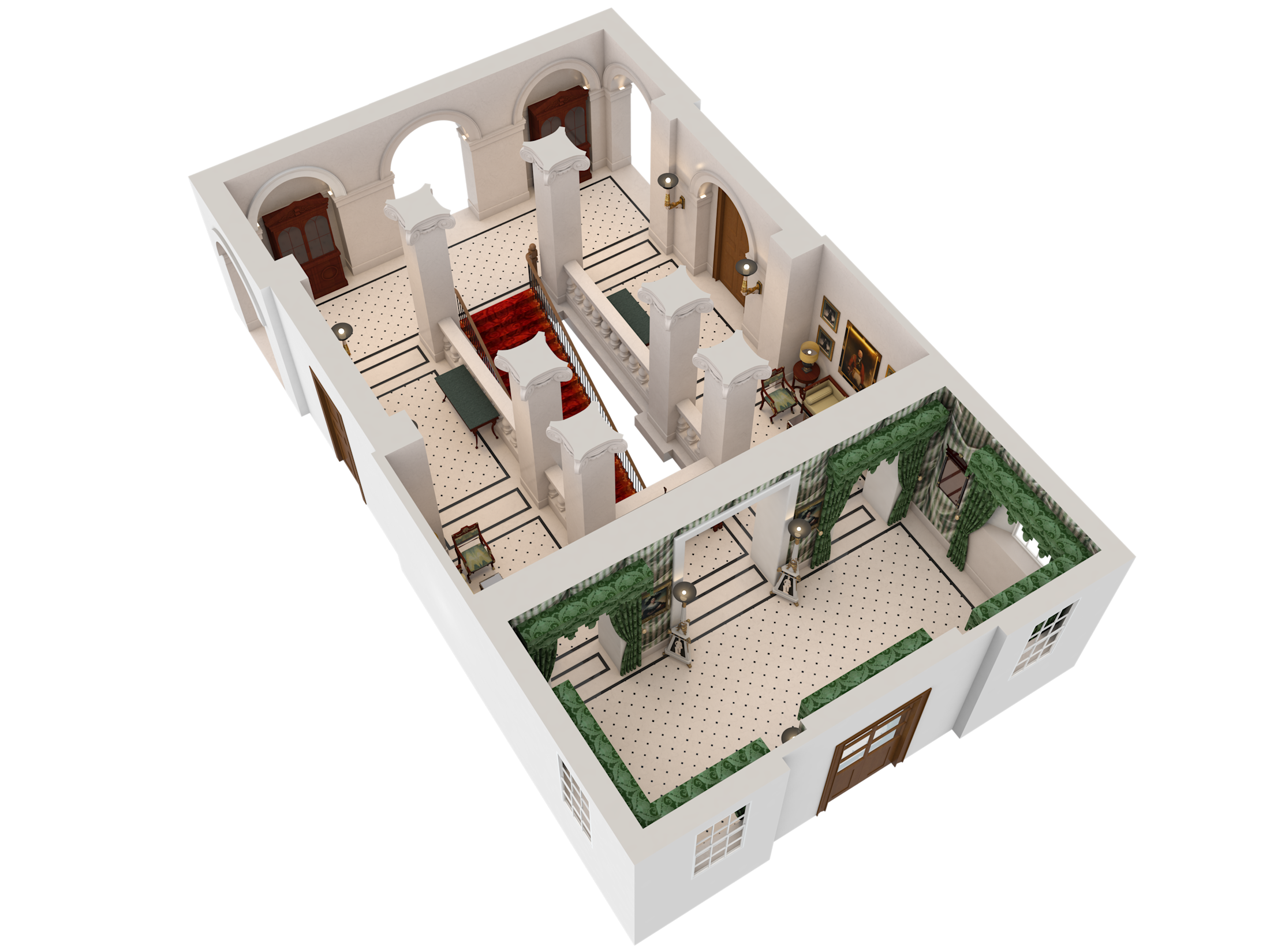 LAN - Great Hall - Floor Plan - 3D