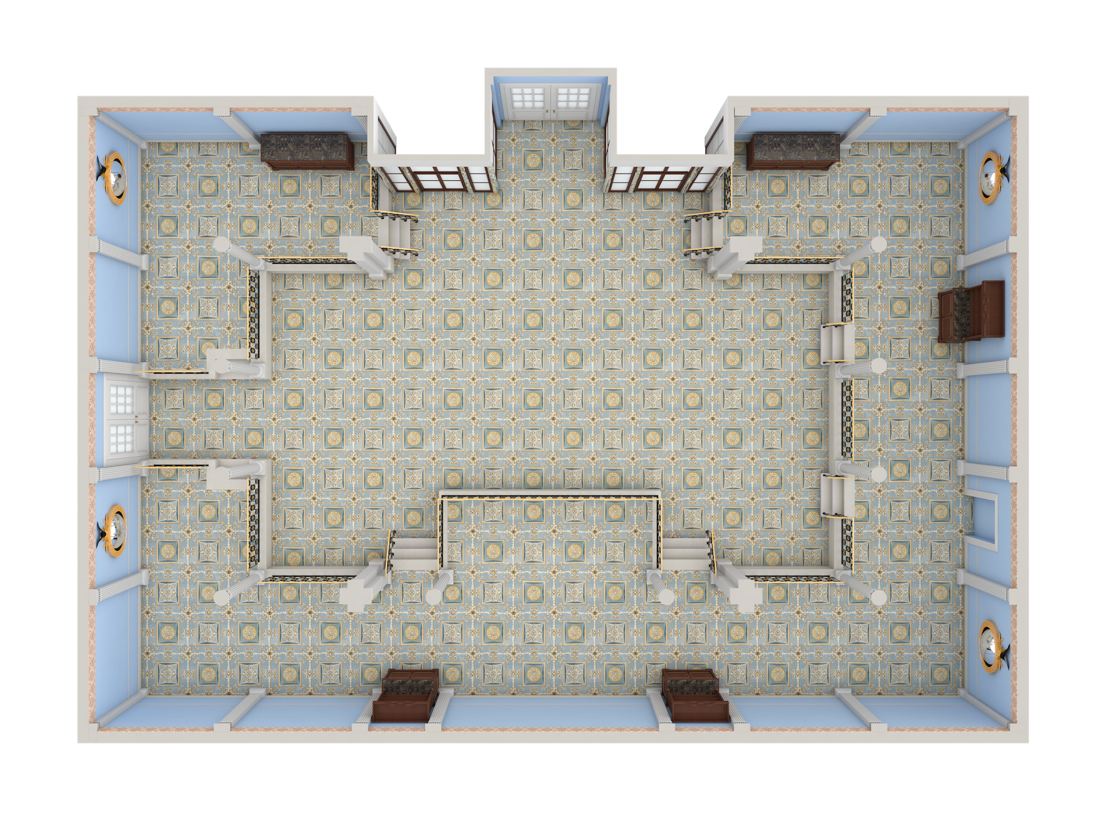 LAN - Lanesborough Grill Plan - Top View - 3D