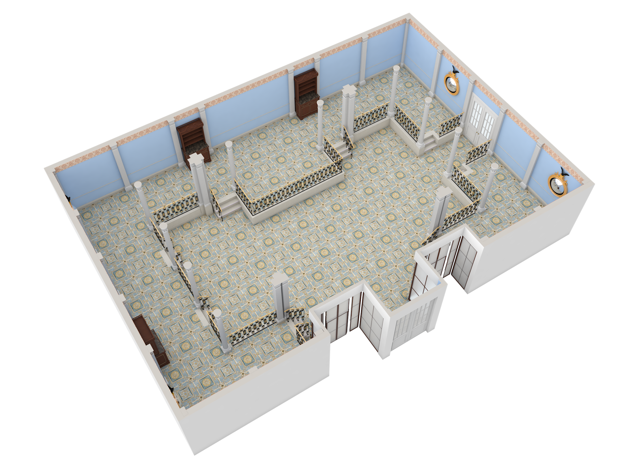 LAN - Lanesborough Grill - Floor Plan - 3D