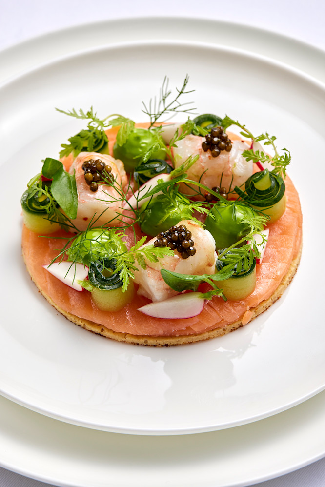 Christmas Day smoked salmon lagoustine - The Lanesborough Grill