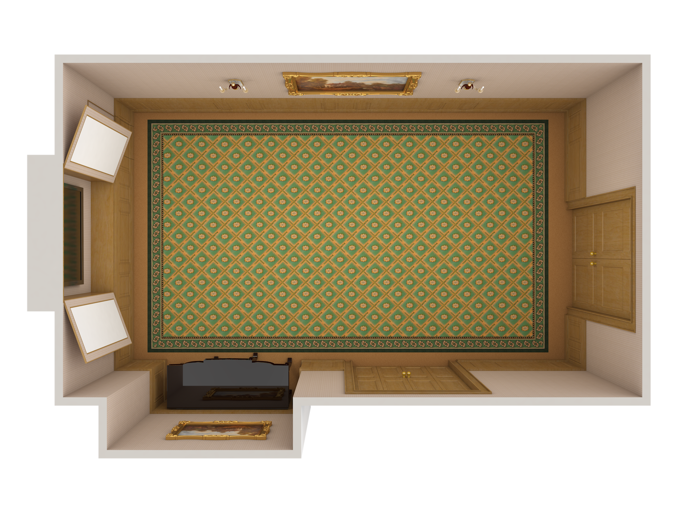 LAN - The Windsor Room - 3D Floor - Top Down