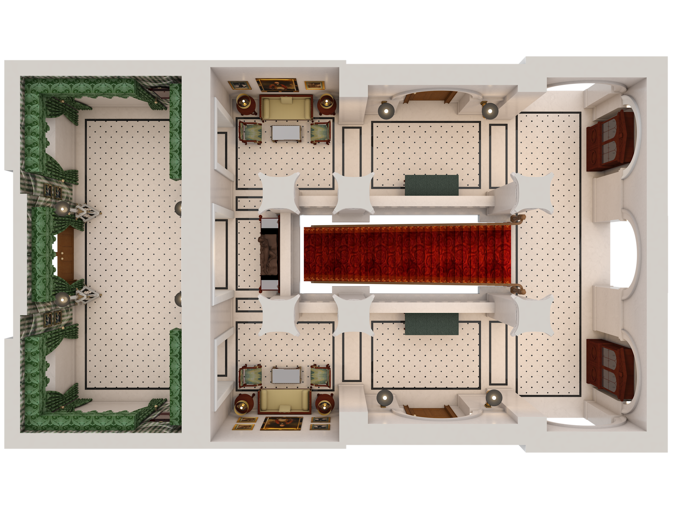 LAN - Great Hall - Floor Plan - 3D
