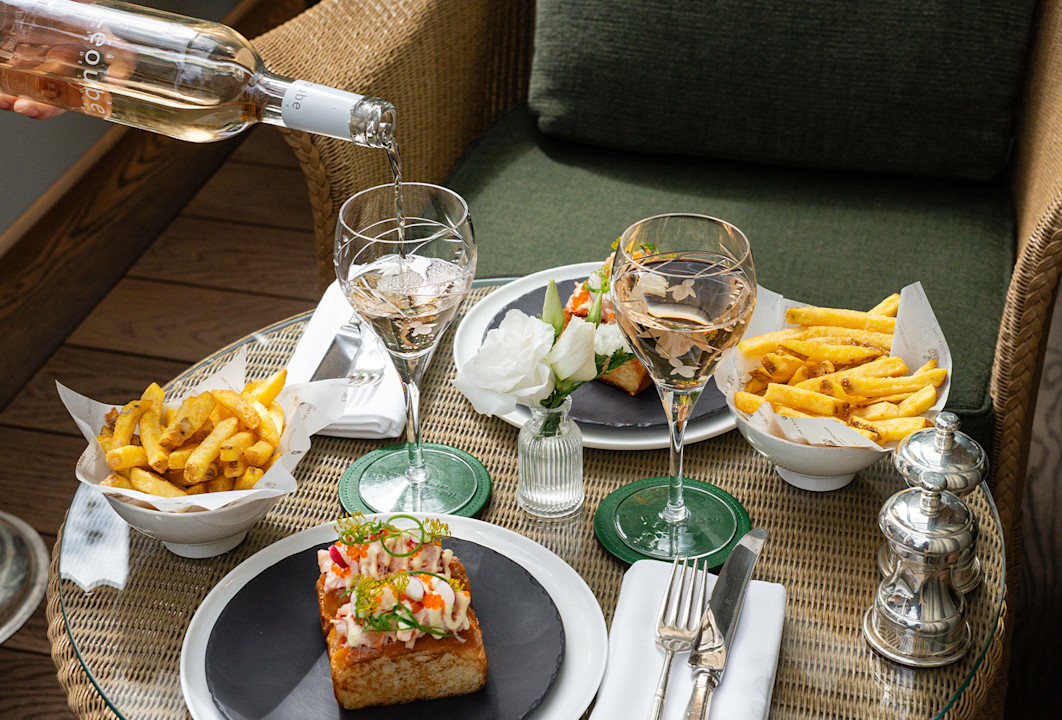 Rosé and Lobster Roll - The Garden Room Terrace