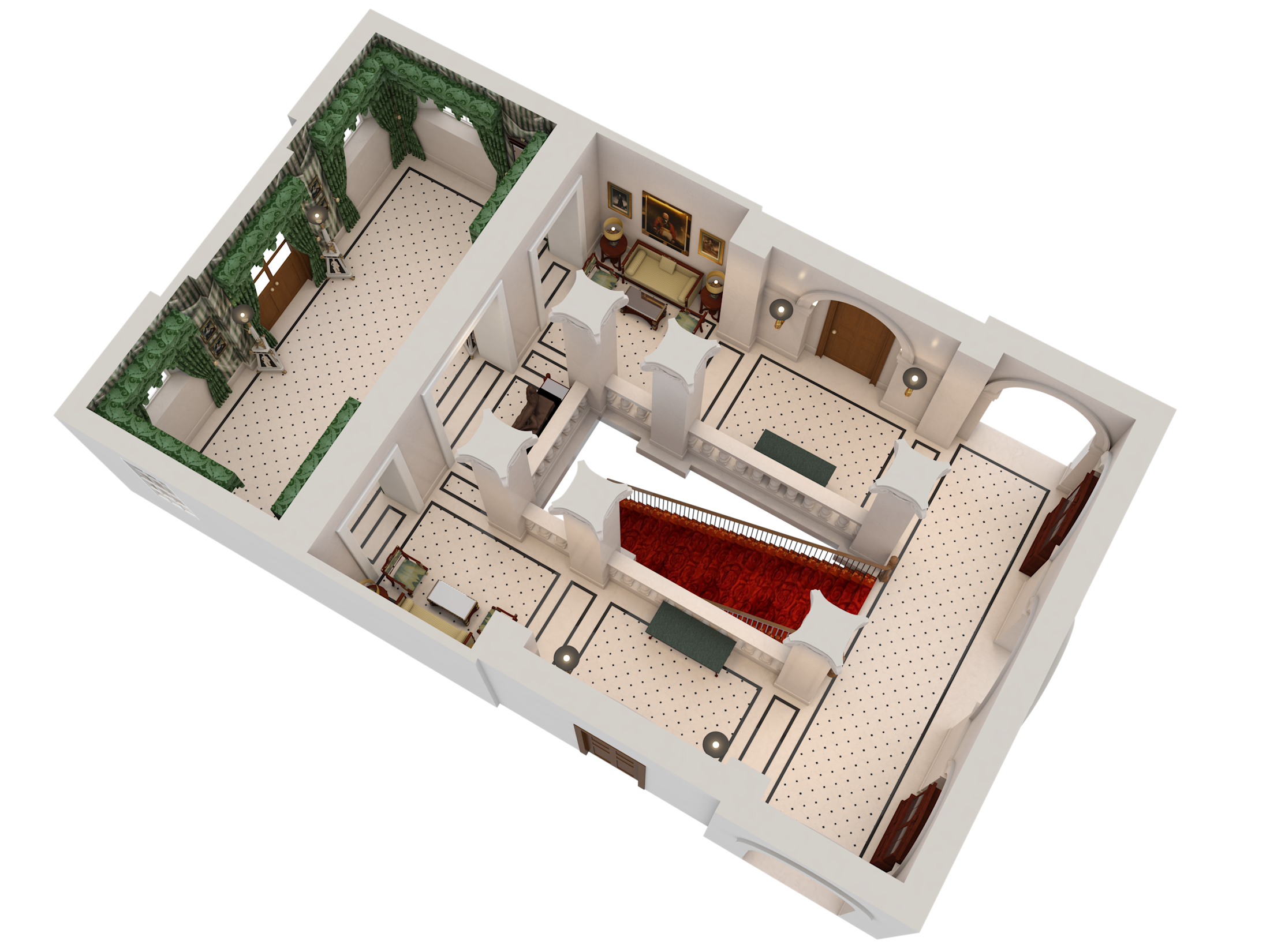 LAN - Great Hall - Floor Plan - 3D