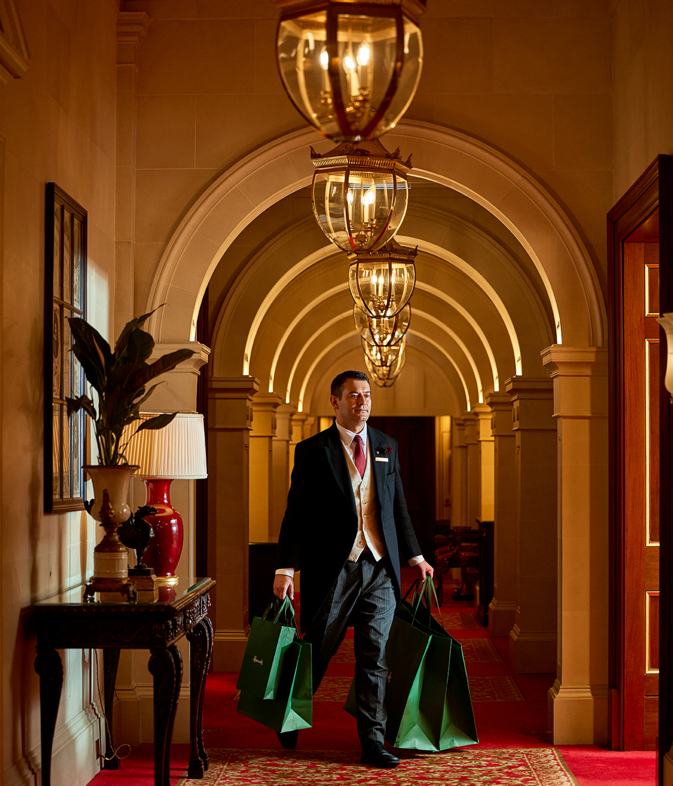 The Lanesborough Butler with Harrods Bags