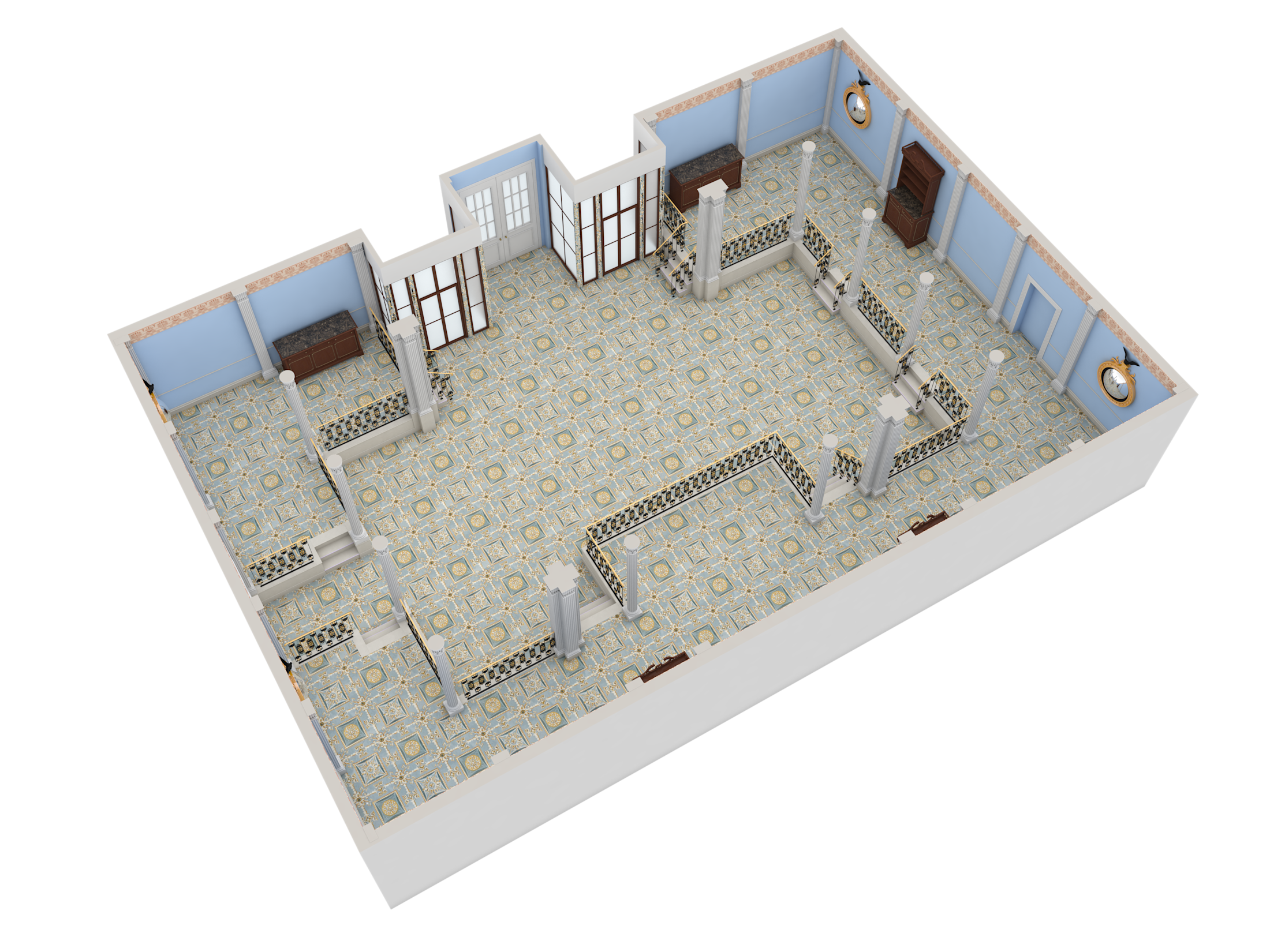 LAN - Lanesborough Grill - Floor Plan - 3D