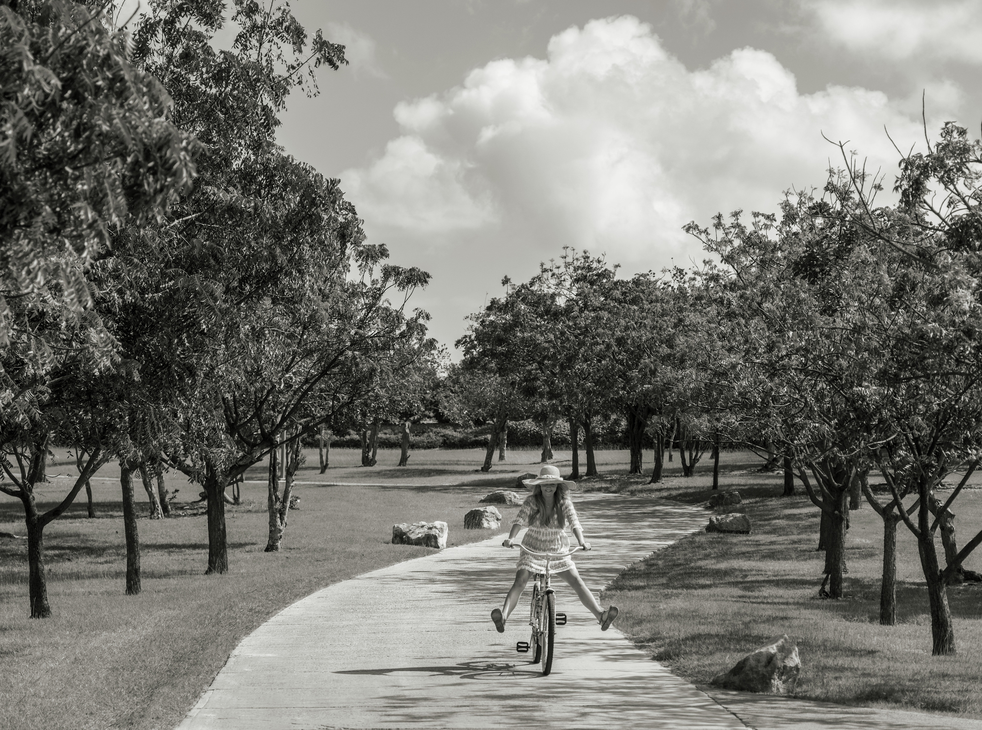 JBI - Girl Bike Path - Black&White