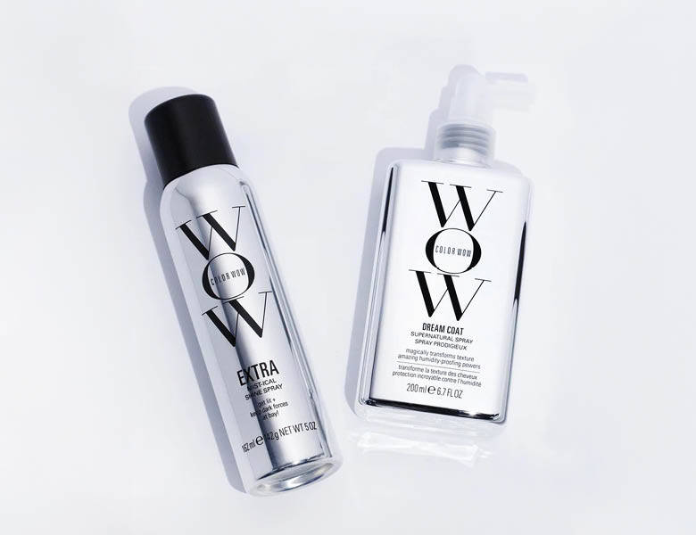 To Color wow produkter ligger ved siden af hinanden