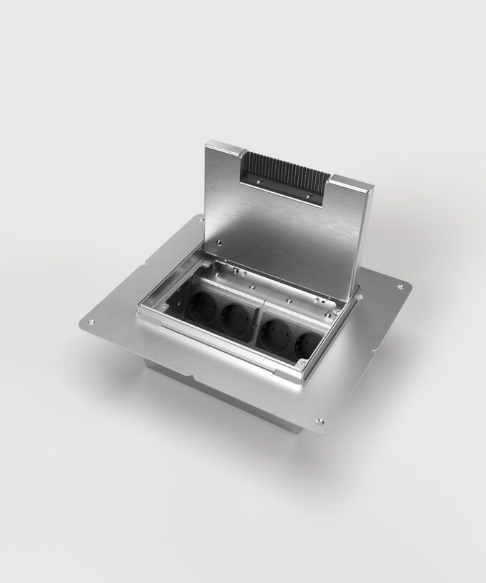 8904HB Hohlbodensteckdose: max. 4 x Schuko
