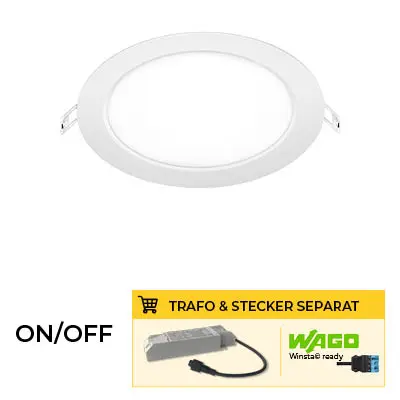 BL Downlight Pure Einbauleuchte 180mm 1400lm 12,5W 110D 840 weiß IP44 350mA