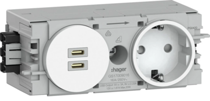 Socket 1-gang w/USB-Charger C + C PD 20W Winsta c-profile traffic white