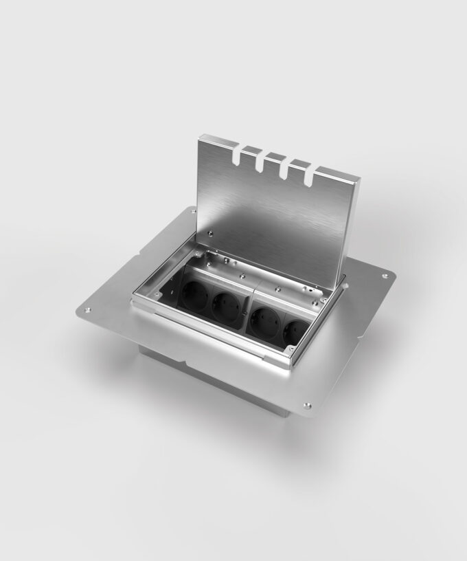 8904H Hohlbodensteckdose: max. 4 x Schuko