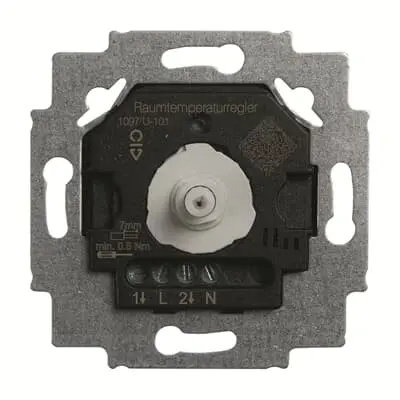 Electronic room temperature controller with resistor, rotary control, 230 V AC changeover contact