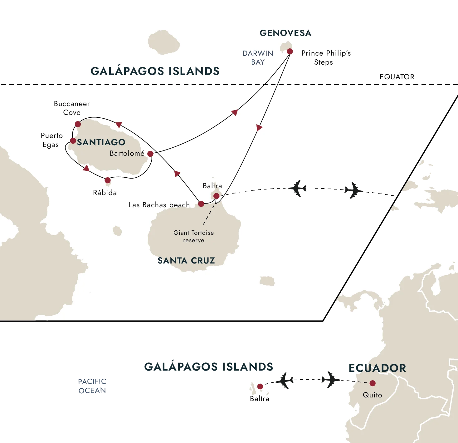 A map of the destination route